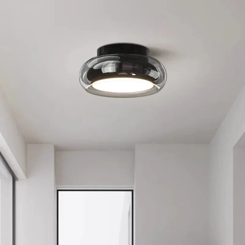 Nowoczesny Plafon Lampa Sufitowa ze Szklanym Kloszem