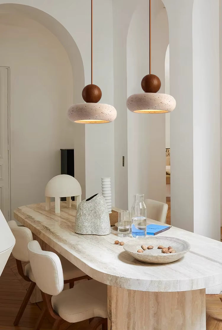 Lampa wisząca z kamienia – nowoczesna lampa sufitowa dekoracyjna w stylu minimalistycznym