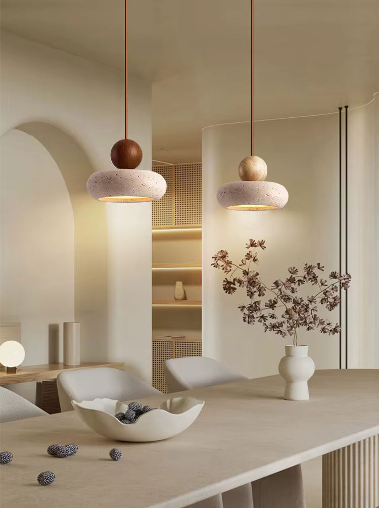 Lampa wisząca z kamienia – nowoczesna lampa sufitowa dekoracyjna w stylu minimalistycznym