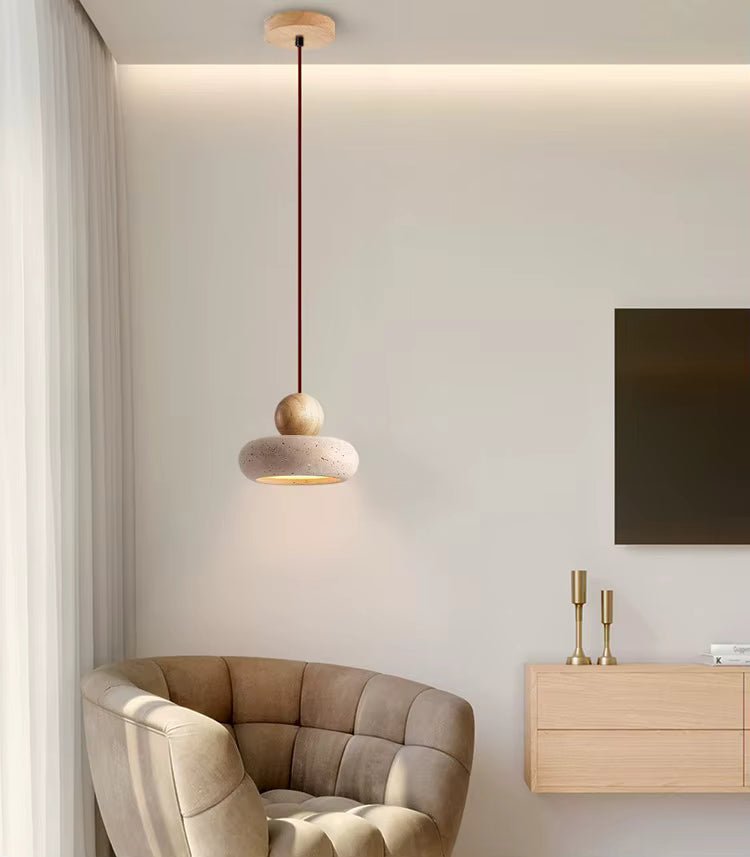 Lampa wisząca z kamienia – nowoczesna lampa sufitowa dekoracyjna w stylu minimalistycznym