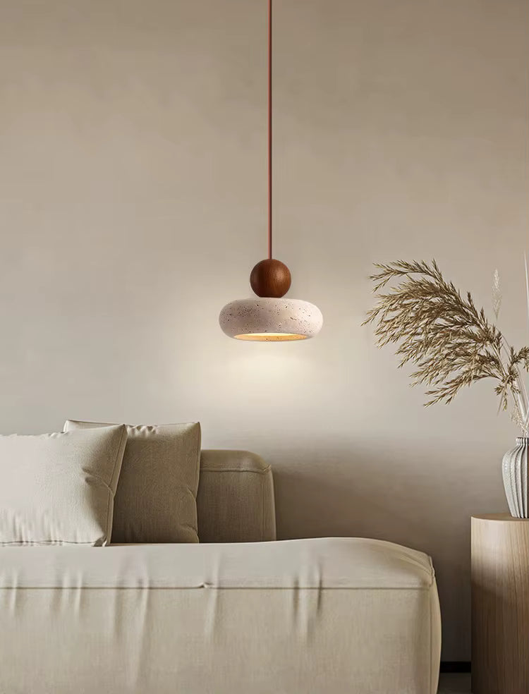 Lampa wisząca z kamienia – nowoczesna lampa sufitowa dekoracyjna w stylu minimalistycznym