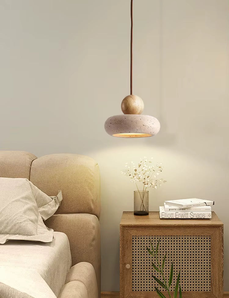 Lampa wisząca z kamienia – nowoczesna lampa sufitowa dekoracyjna w stylu minimalistycznym