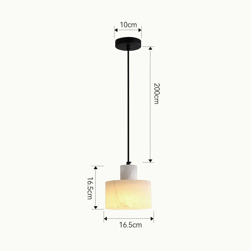 Wisząca Lampa z Marmurowym Kloszem – Minimalistyczna Elegancja