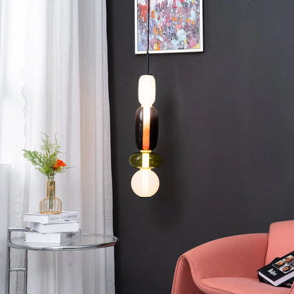 Lampa wisząca ze szkła kandyzowanego