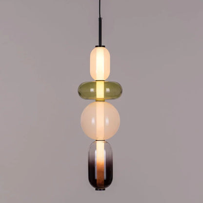 Lampa wisząca ze szkła kandyzowanego