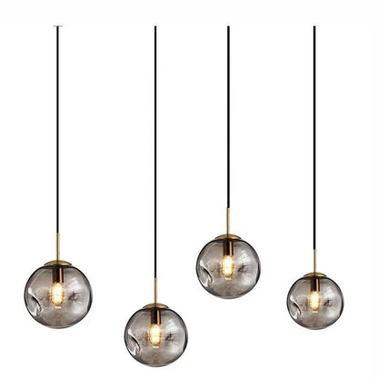 Designerska Lampa Wisząca z Kulistym Szklanym Kloszem