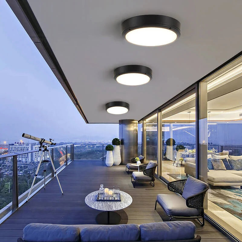 Nowoczesna lampa sufitowa LED do zastosowań zewnętrznych i wewnętrznych