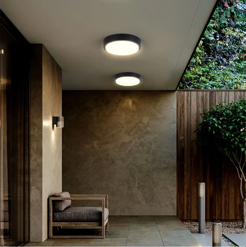 Nowoczesna lampa sufitowa LED do zastosowań zewnętrznych i wewnętrznych