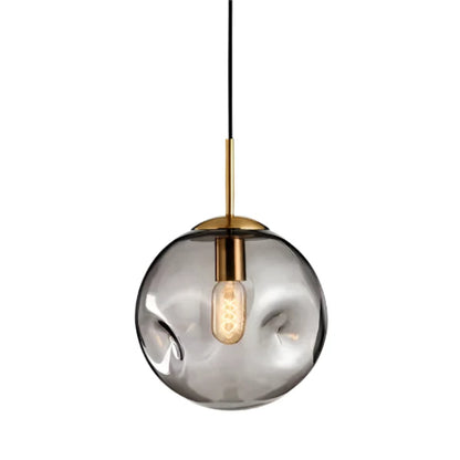 Designerska Lampa Wisząca z Kulistym Szklanym Kloszem