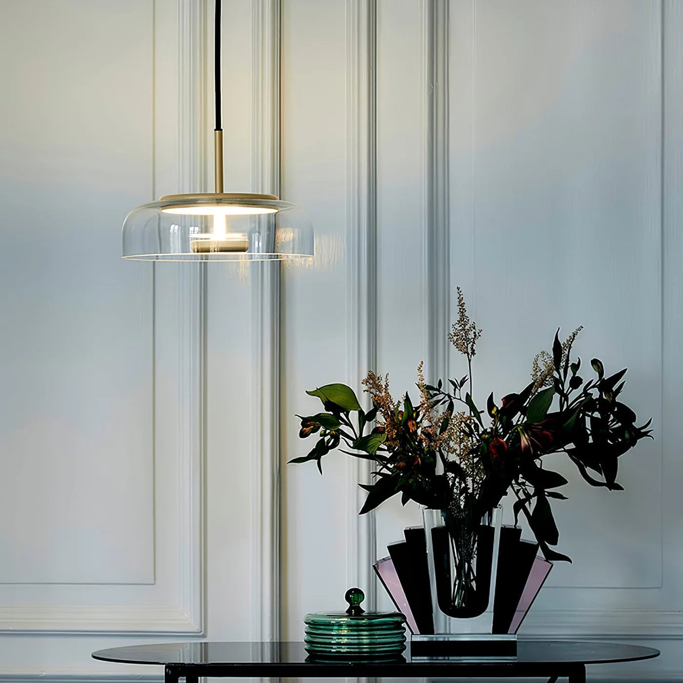 Nowoczesna Lampa Wisząca ze Szklanym Kloszem