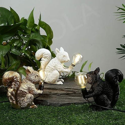 Dekoracyjna lampka LED w kształcie wiewiórki – designerska figurka z żarówką, do wnętrz i ogrodu