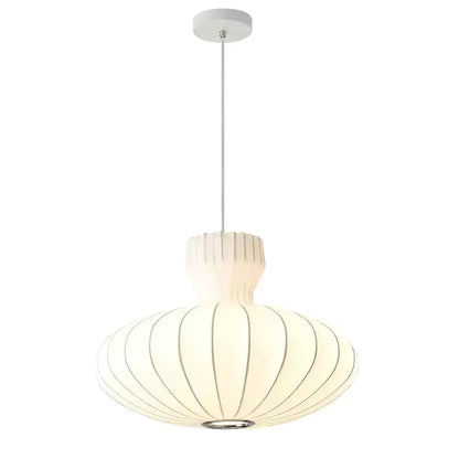 Designerska Lampa Wisząca w Stylu Lampionu z Tekstylnym Kloszem