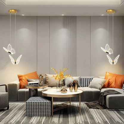 Lampa wisząca LED w kształcie motyla – designerskie oświetlenie do sypialni i salonu