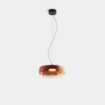 Nowoczesna szklana lampa wisząca z kloszem warstwowym – design inspirowany stylem retro