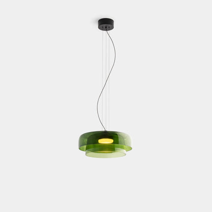 Nowoczesna szklana lampa wisząca z kloszem warstwowym – design inspirowany stylem retro