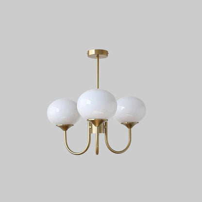 Lampa wisząca żyrandol w stylu retro glamour z kulistymi kloszami