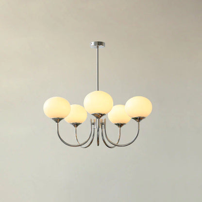 Lampa wisząca żyrandol w stylu retro glamour z kulistymi kloszami