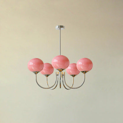Lampa wisząca żyrandol w stylu retro glamour z kulistymi kloszami