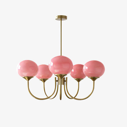 Lampa wisząca żyrandol w stylu retro glamour z kulistymi kloszami