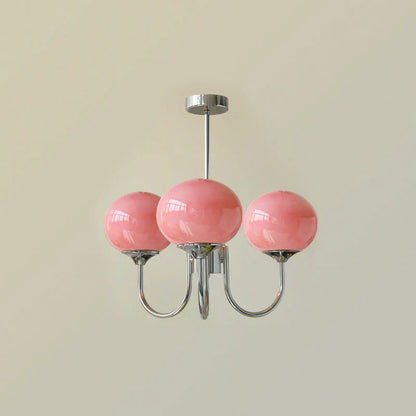 Lampa wisząca żyrandol w stylu retro glamour z kulistymi kloszami