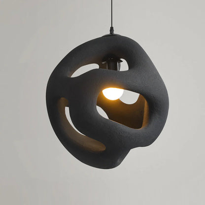 Artystyczna Lampa Wisząca z Rzeźbiarskim Kloszem