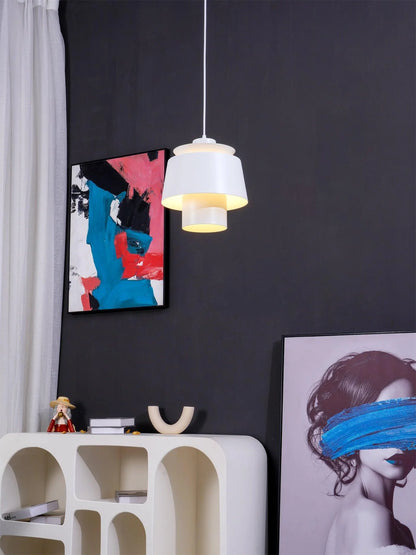 Nowoczesna lampa wisząca LED metalowy klosz designerskie oświetlenie do jadalni i salonu
