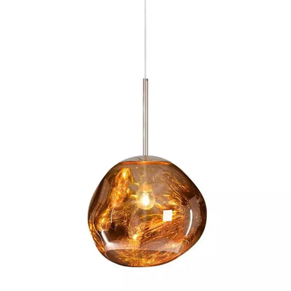 Designerska lampa wisząca topiona kula LED