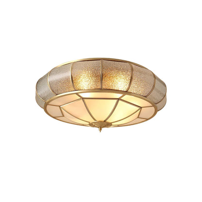Klasyczna Lampa Sufitowa w Stylu Retro ze Szkłem i Mosiądzem