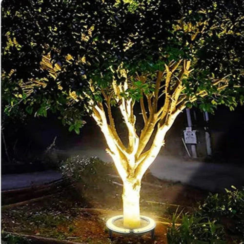 Oświetlenie LED do drzewa – Okrągła lampa gruntowa 360° do ogrodu, podjazdu i krajobrazu