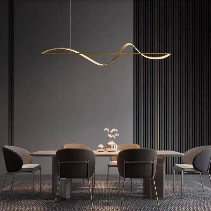 Lampa wisząca „Fala” – nowoczesna lampa LED nad stół lub wyspę kuchenną