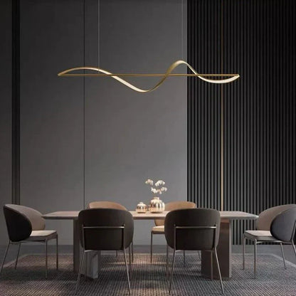 Lampa wisząca „Fala” – nowoczesna lampa LED nad stół lub wyspę kuchenną