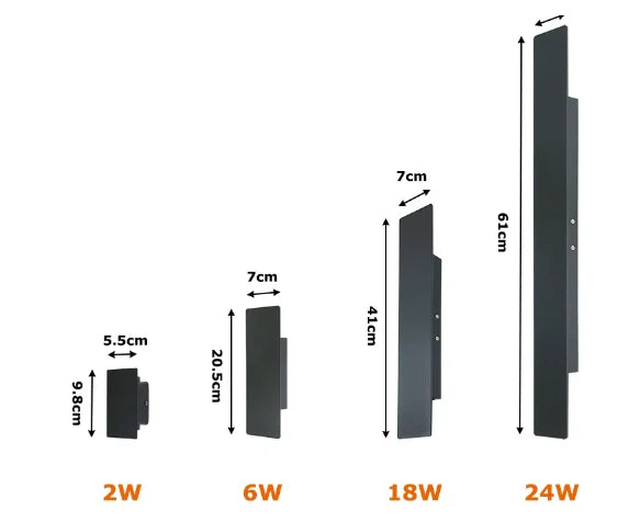 Nowoczesna Zewnętrzna Lampa Elewacyjna – Kinkiet LED Góra/Dół, Wodoodporny, Pionowy Design