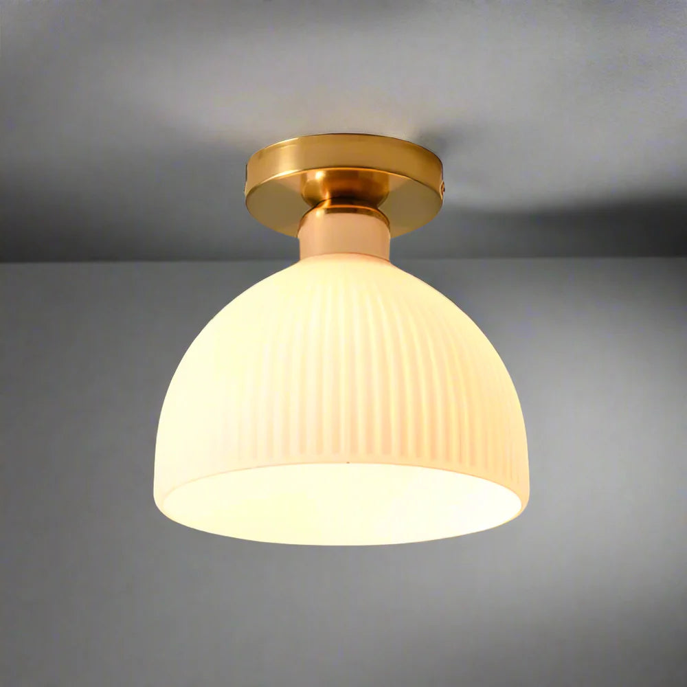 Nowoczesna Lampa Plafon Sufitowy z Mlecznego Szkła