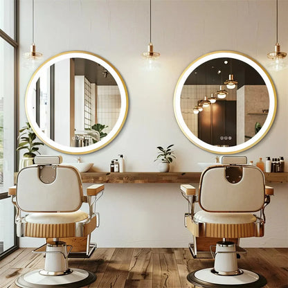 Okrągłe Lustro LED z Podświetleniem i Dotykowym Panelem