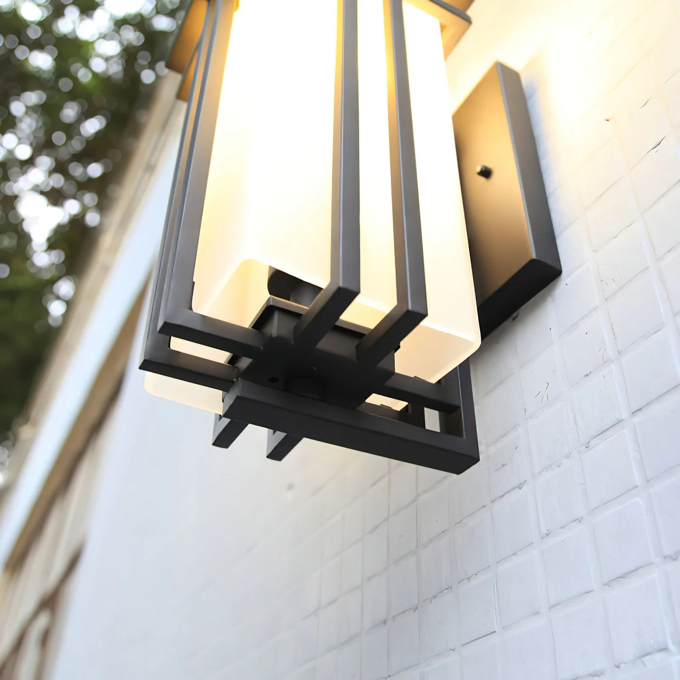 Nowoczesny kinkiet geometryczny lampa na zewnątrz – styl art déco