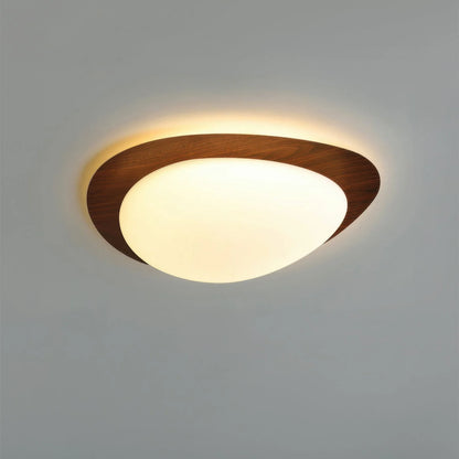 Nowoczesna Lampa Sufitowa LED z Drewnianym Akcentem