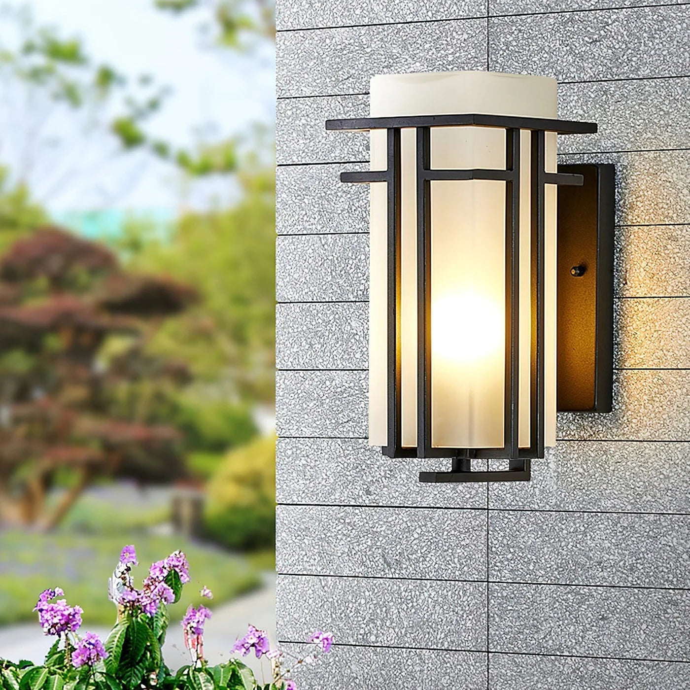 Nowoczesny kinkiet geometryczny lampa na zewnątrz – styl art déco