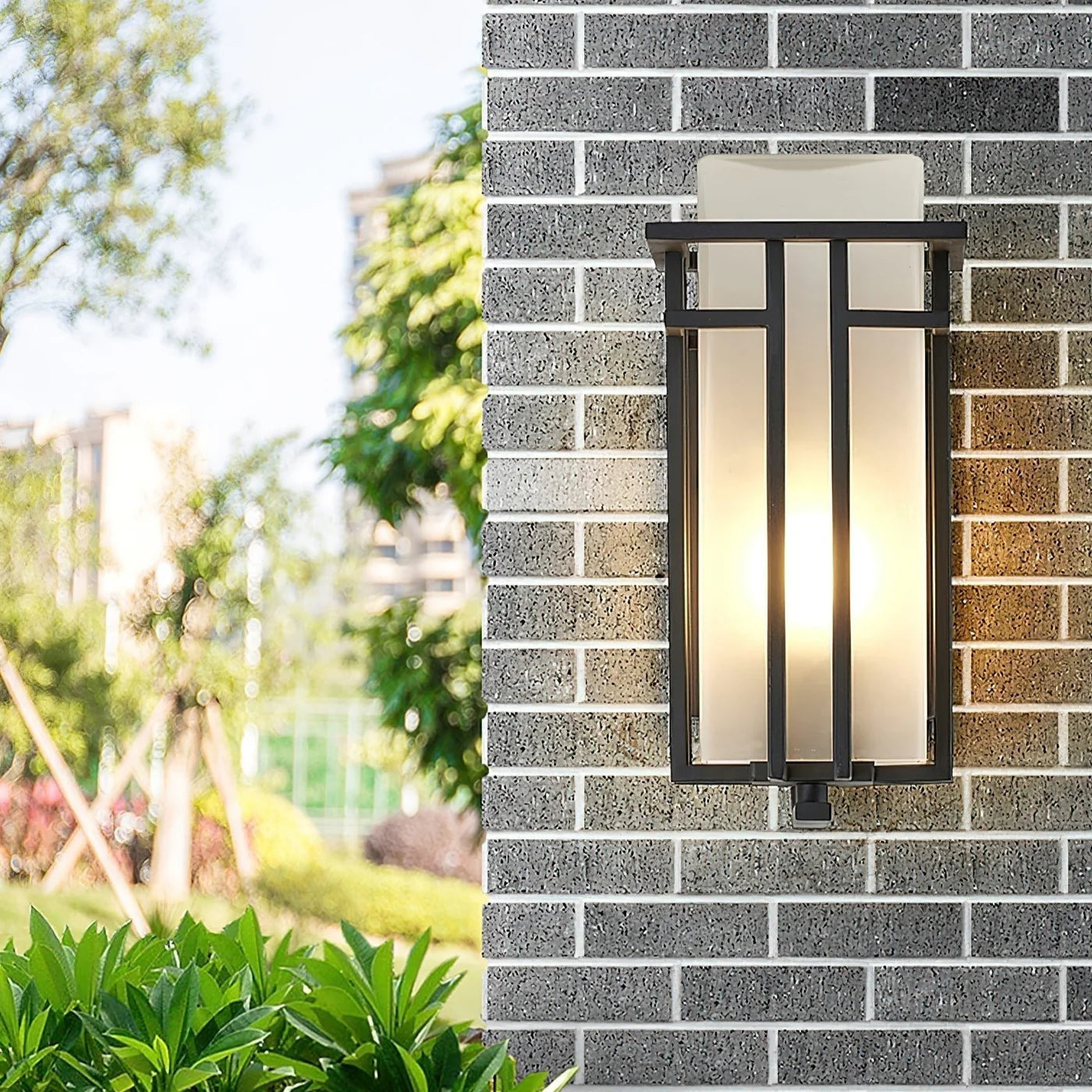 Nowoczesny kinkiet geometryczny lampa na zewnątrz – styl art déco
