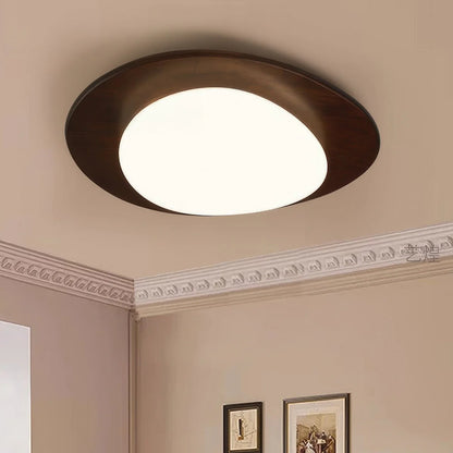 Nowoczesna Lampa Sufitowa LED z Drewnianym Akcentem