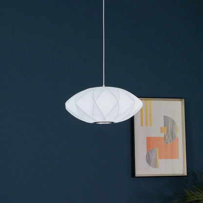 Nowoczesna Lampa Wisząca z Tkaninowym Kloszem