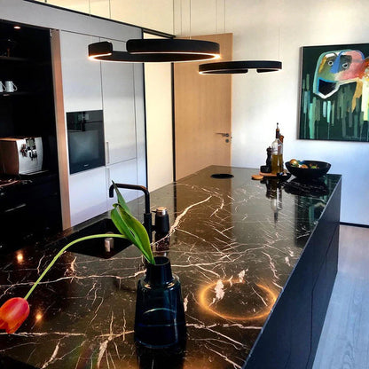 Nowoczesny żyrandol LED w kształcie pierścienia – elegancka okrągła lampa sufitowa