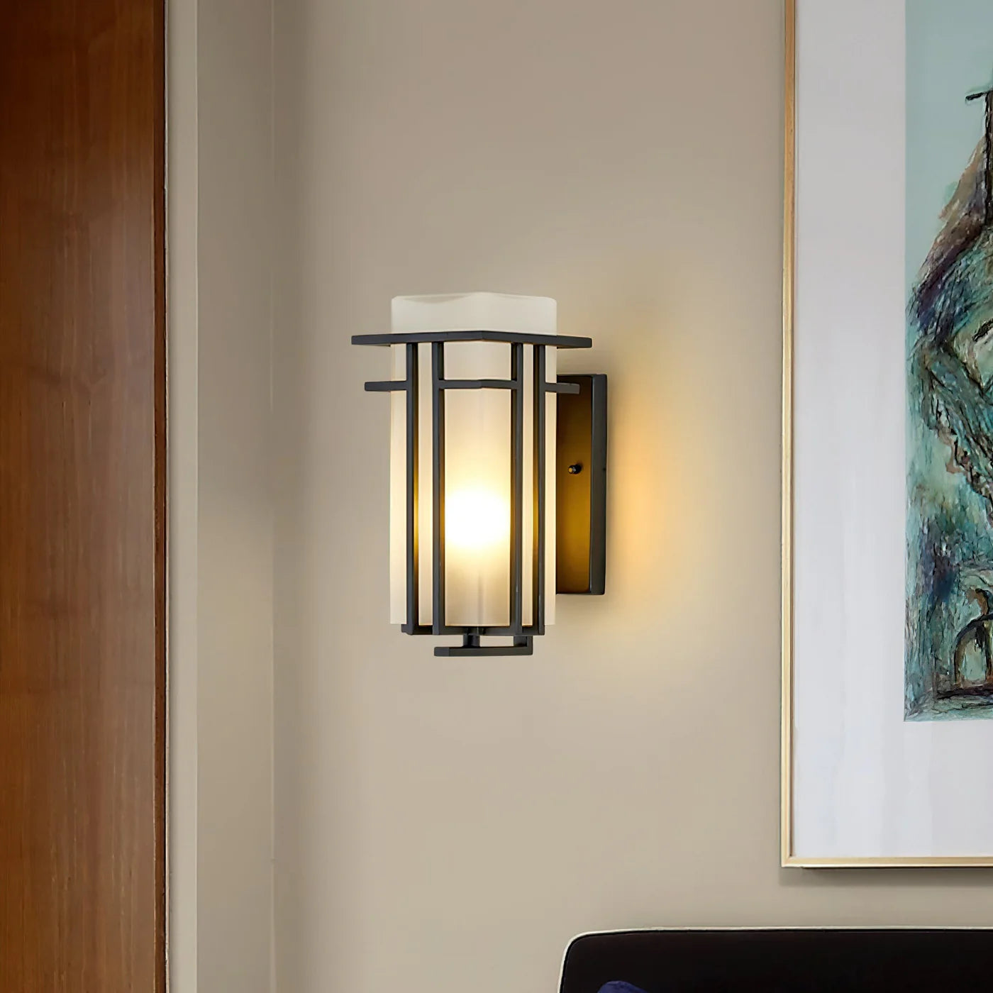 Nowoczesny kinkiet geometryczny lampa na zewnątrz – styl art déco