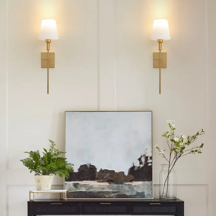 Klasyczny bezprzewodowy kinkiet lampa ścienna z abażurem – elegancka lampa do salonu i sypialni (2 sztuki)