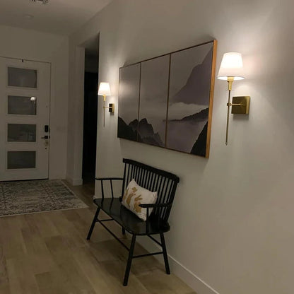 Klasyczny bezprzewodowy kinkiet lampa ścienna z abażurem – elegancka lampa do salonu i sypialni (2 sztuki)