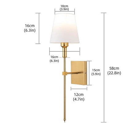 Klasyczny bezprzewodowy kinkiet lampa ścienna z abażurem – elegancka lampa do salonu i sypialni (2 sztuki)