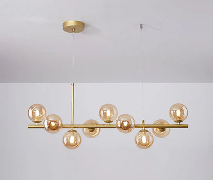 Nowoczesna lampa wisząca z kulistymi kloszami