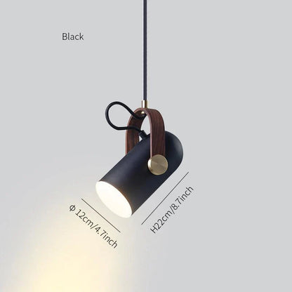 Nowoczesna lampa wisząca z drewnianym akcentem i metalowym kloszem – styl loftowy