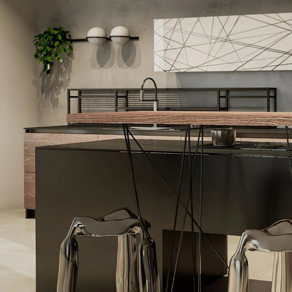 Nowoczesna Kinkietowa Lampa Ścienna z Kulkami LED i Doniczką