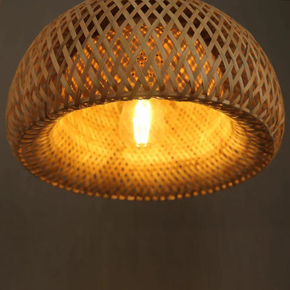 Rattanowa lampa wisząca Boho – Ręcznie pleciona lampa sufitowa z bambusa