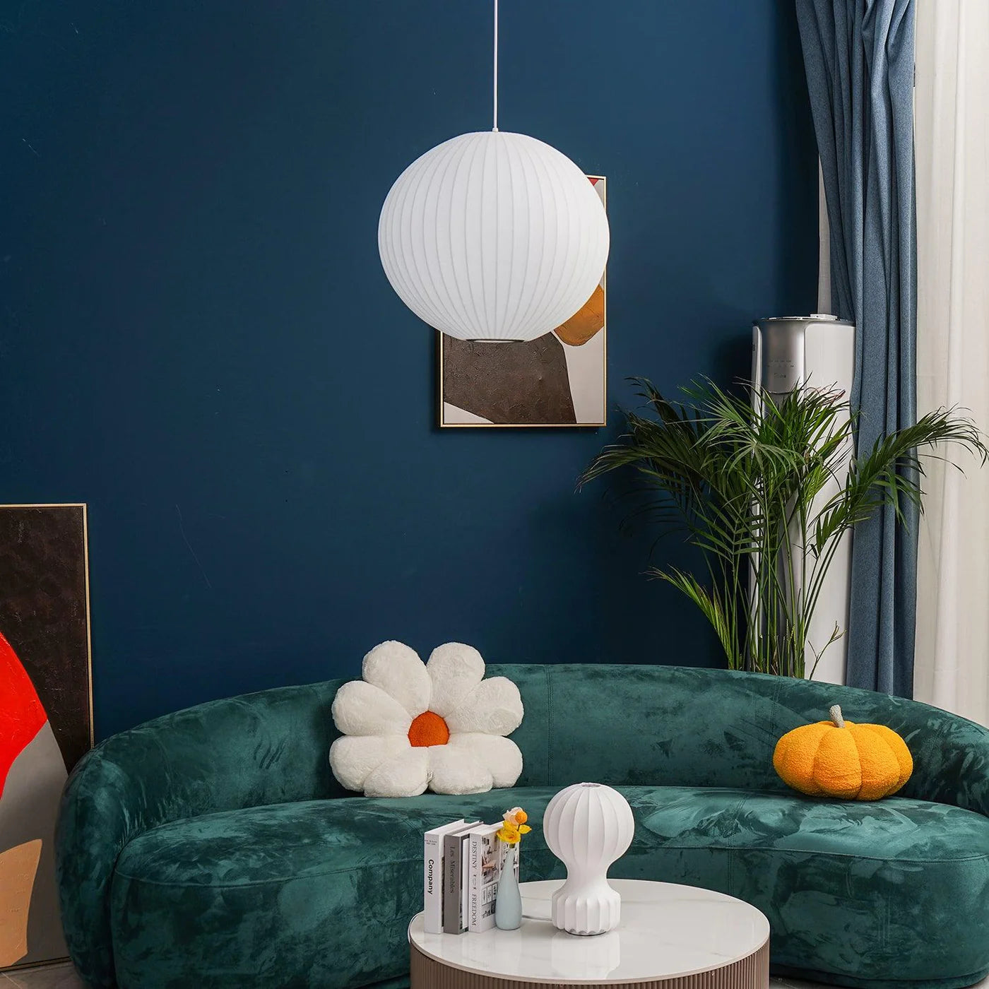 Lampa wisząca kula papierowa LED nowoczesny plafon w stylu japońskim